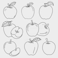 doodle croquis à main levée dessin de pomme. vecteur