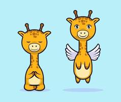 conception de personnage de dessin animé mignon girafe vecteur
