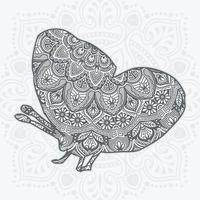 mandala papillon. éléments décoratifs vintage. illustration vectorielle. vecteur