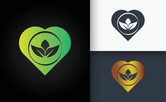 création de logo naturel feuille verte dorée et noire vecteur