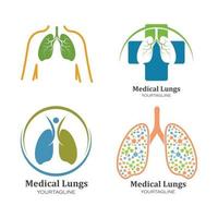 Poumons humains icône logo design illustration vectorielle vecteur