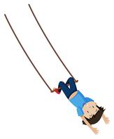 Un garçon sur trapèze swing vecteur