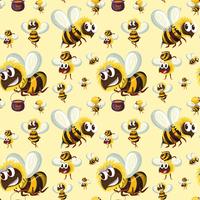 Motif bumble bee sans couture vecteur