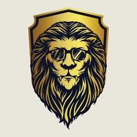 illustrations de mascotte de lion animal insigne vecteur