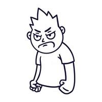 homme avec émotion en colère. avatar emoji fou. portrait d'une personne grincheuse. vecteur