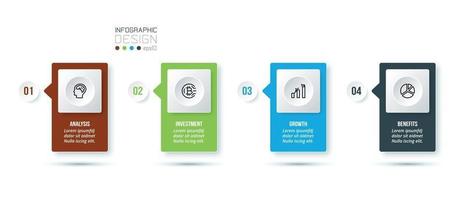 modèle d'infographie d'entreprise avec conception d'étape ou d'option. vecteur