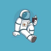 astronautes de dessin animé mignon vecteur