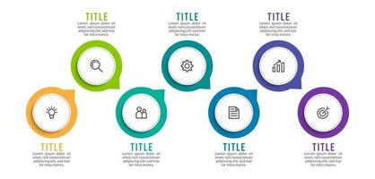 modèle de conception infographique avec icônes et 7 options ou étapes vecteur