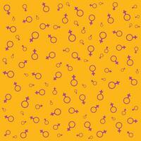 violet femmes symbole modèle et Jaune Contexte. international aux femmes journée Contexte et copie espace. minimaliste conception pour international aux femmes journée concept. vecteur illustration