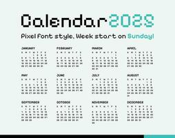 calendrier 2025, minimal style, la semaine début sur dimanche. vecteur