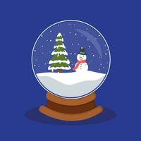 Noël verre Balle vacances ornements. neige globe pour hiver et Noël vecteur