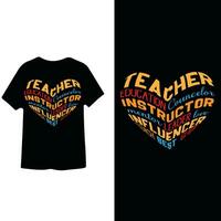 conception de t shirt typographie journée des enseignants vecteur
