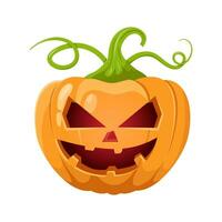 citrouille isolé. principale symbole de content Halloween vacances. Orange citrouille avec effrayant effrayant sourire pour votre conception pour le vacances Halloween, vacances affiche, pour site Internet. plat style vecteur illustration.