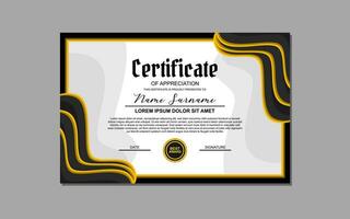 une certificat modèle avec un élégant or et noir conception. adapté pour création professionnel certificats pour prix, réalisations, et reconnaissance dans divers les industries. vecteur