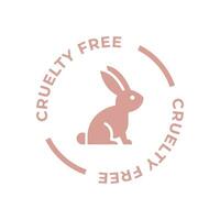 cruauté gratuit icône. ne pas testé sur animaux avec lapin silhouette étiqueter. vecteur illustration.