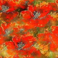 aquarelle vibrante coquelicot rouge floral vecteur