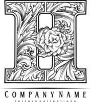 ancien lettre h logo classique sophistication monochrome vecteur des illustrations pour votre travail logo, marchandise T-shirt, autocollants et étiquette conceptions, affiche, salutation cartes La publicité affaires entreprise