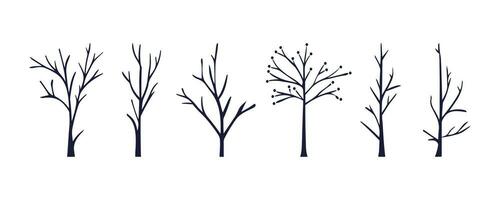 hiver arbre branche collection illustration vecteur