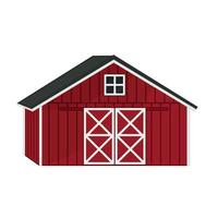 maison de grange en bois rouge unique dessin animé doodle vecteur