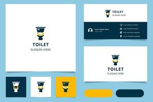 toilette logo conception avec modifiable slogan. l'image de marque livre et affaires carte modèle. vecteur