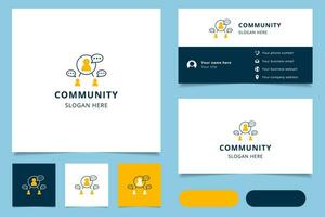 communauté logo conception avec modifiable slogan. l'image de marque livre et affaires carte modèle. vecteur