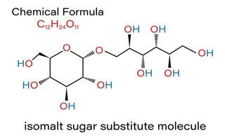 chimique formule isomalt sucre substituts moléculaire structure squelettique vecteur illustration.