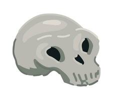 griffonnage de marrant Humain crâne. Halloween coloré vecteur illustration dans dessin animé style. clipart pour effrayant décor isolé sur blanc Contexte.