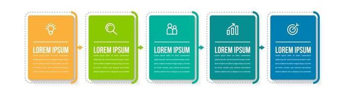 modèle d'infographie à cinq options vecteur