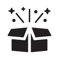 cadeau boîte surprise symbole icône vecteur conception illustration