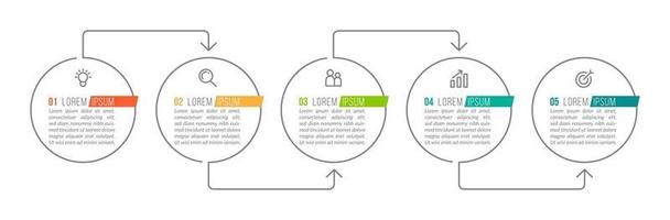 concept d'entreprise avec 5 options ou étapes vecteur