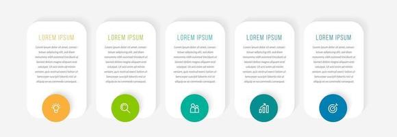 éléments abstraits du graphique, diagramme avec 5 processus vecteur