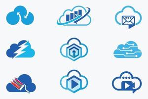 modèles de conception de vecteur de logos en nuage