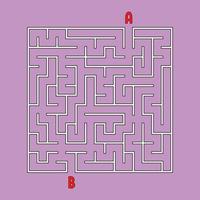 labyrinthe carré abstrait. jeu pour les enfants. casse-tête pour les enfants. une entrée, une sortie. énigme du labyrinthe. illustration vectorielle plane simple isolée sur fond de couleur. vecteur