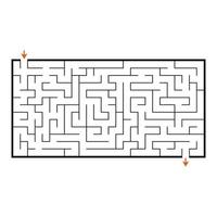 labyrinthe rectangulaire abstrait. jeu pour les enfants. casse-tête pour les enfants. énigme du labyrinthe. illustration vectorielle plane isolée sur fond blanc. vecteur