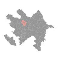 Yevlakh district carte, administratif division de Azerbaïdjan. vecteur