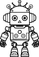 mignonne robot coloration livre vecteur illustration