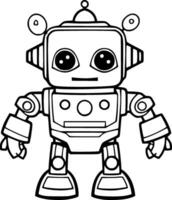 mignonne robot coloration livre vecteur illustration