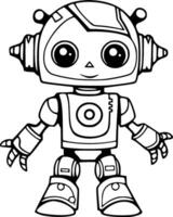 mignonne robot coloration livre vecteur illustration