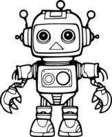 mignonne robot coloration livre vecteur illustration