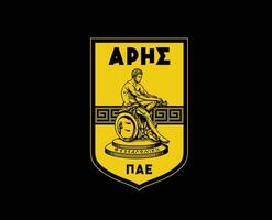 aris Thessalonique club logo symbole Grèce ligue Football abstrait conception vecteur illustration avec noir Contexte