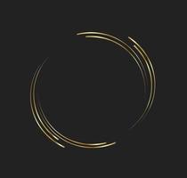 lignes dorées abstraites en forme de cercle, luxe de logo d'élément de conception vecteur