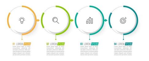 concept d'entreprise avec 4 options ou étapes vecteur