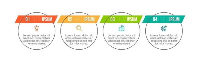 concept d'entreprise avec 4 options, étapes vecteur