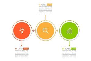 visualisation d'un processus métier en 3 étapes vecteur