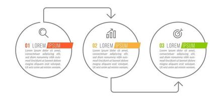 visualisation d'un processus métier en 3 étapes vecteur
