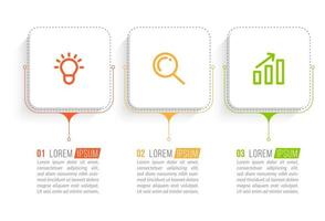visualisation d'un processus métier en 3 étapes vecteur