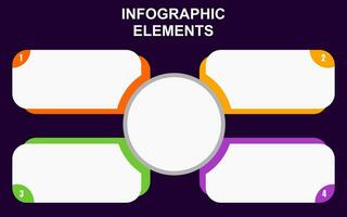 infographie élément conception avec 4 coloré pas pour présentation et entreprise. infographie Planification conception pour présentations. vecteur