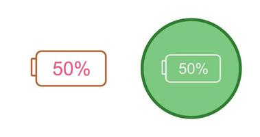 icône de vecteur de demi-batterie unique