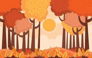après-midi orange vif sur fond de saison d'automne vecteur