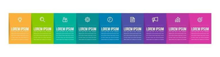 conception infographique vectorielle avec des icônes et 9 options ou étapes vecteur
